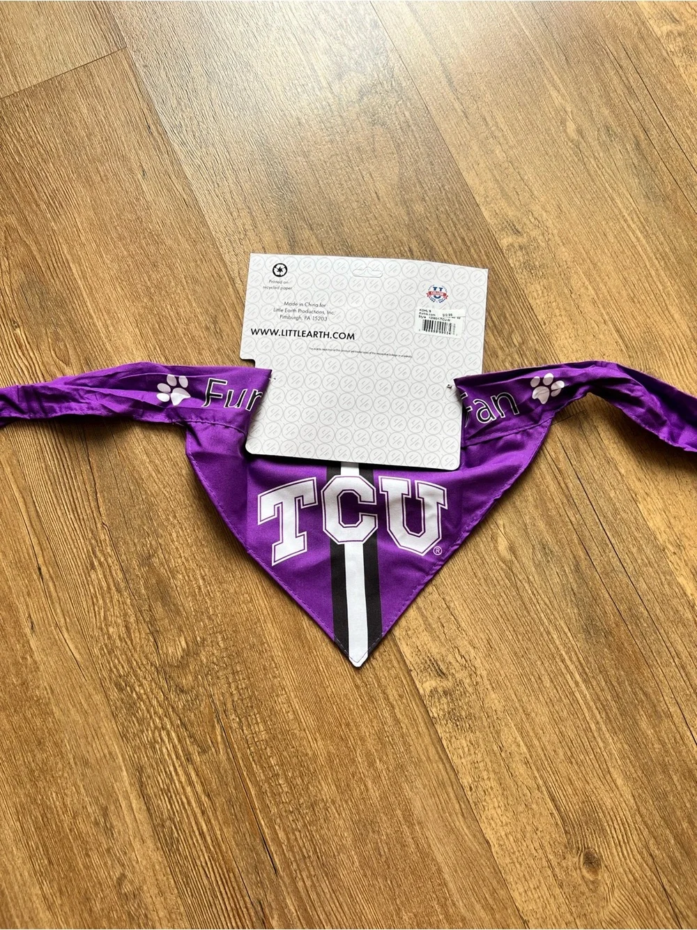 Reversible Little Earth TCU dog bandana NWT